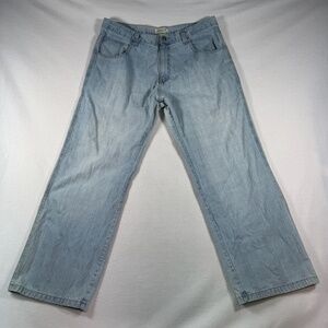 Dodeca Jeans Mens 40x32 Blue Wide Leg High Rise Light Wash